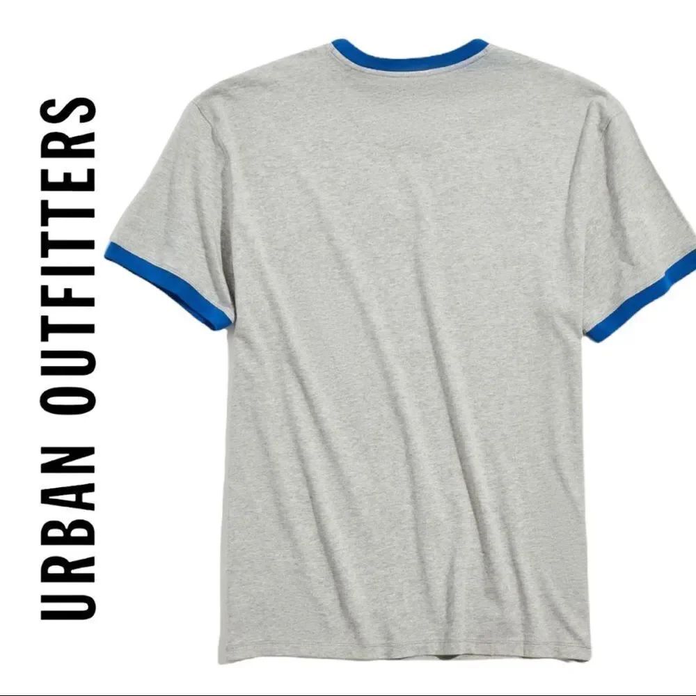 NEW Champion Urban Outfitters Grey Blue Classic Ringer Tee Shirt T-Shirt L - Picture 3 of 3